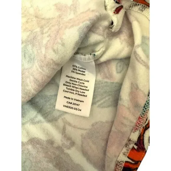 T by Talbots Women’s Floral Long Sleeve Top Shirt Size L Bright Multicolor Pr - Picture 4 of 6